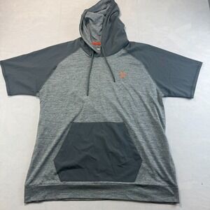 Orangetheory Fitness Shirt Mens 2XL Gray Heather Short Sleeve Hooded Athletic